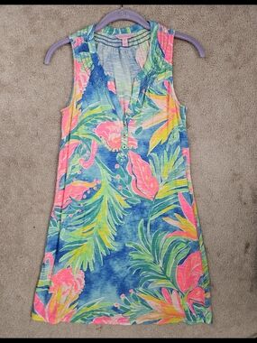 Lilly Pulitzer Blue Dress with Pink and Green Accents